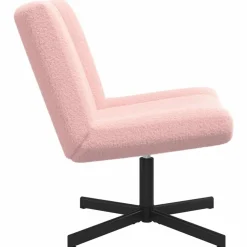 vidaXL Drejestol Lyserød 63 x 75 x 76 cm Fårskind