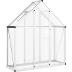 vidaXL drivhus med fundamentramme 169x58x195 cm aluminium sølvfarvet