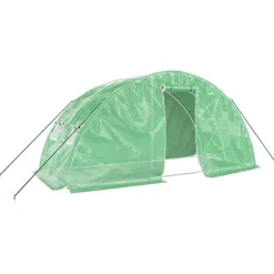 vidaXL drivhus med stålstel 10 m² 5x2x2,3 m grøn