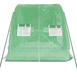 vidaXL drivhus med stålstel 10 m² 5x2x2,3 m grøn