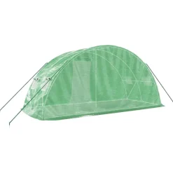 vidaXL drivhus med stålstel 10 m² 5x2x2,3 m grøn