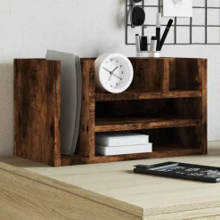 vidaXL dueslag til skrivebord 44,5x24x25 cm konstrueret træ røget eg
