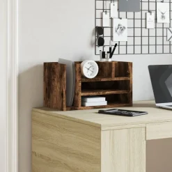 vidaXL dueslag til skrivebord 44,5x24x25 cm konstrueret træ røget eg