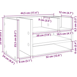 vidaXL dueslag til skrivebord 44,5x24x25 cm konstrueret træ røget eg
