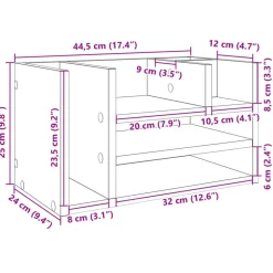 vidaXL dueslag til skrivebord 44,5x24x25 cm konstrueret træ sonoma-eg
