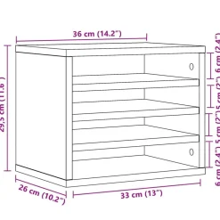 vidaXL dueslag til skrivebord 36x26x29,5 cm konstrueret træ sonoma-eg