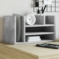 vidaXL dueslag til skrivebord 44,5x24x25 cm konstrueret træ betongrå