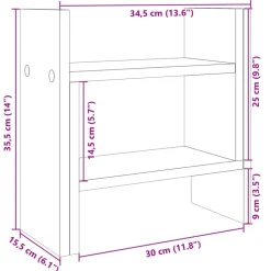 vidaXL dueslag 34,5x15,5x35,5 cm konstrueret træ grå sonoma-eg