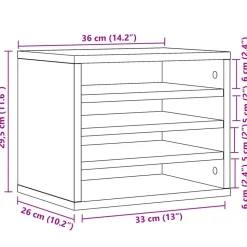 vidaXL dueslag 36x26x29,5 cm konstrueret træ brun egetræsfarve