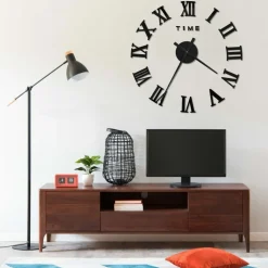 vidaXL 3D-vægur 100 cm moderne design XXL sort