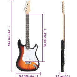 vidaXL elektrisk guitar til begyndere inkl. taske 4/4 39