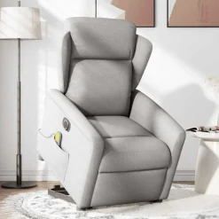 vidaXL elektrisk massagestol med løftefunktion stof skygrå