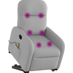 vidaXL elektrisk massagestol med løftefunktion stof skygrå