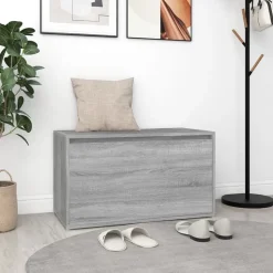 vidaXL entrébænk 80x40x45 cm konstrueret træ grå sonoma-eg