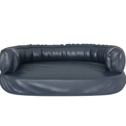 vidaXL ergonomisk hundeseng 60x42 cm skum og kunstlæder mørkeblå