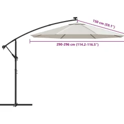 vidaXL erstatningsdug til hængeparasol 300 cm sandfarvet
