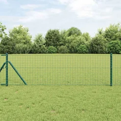 vidaXL Euro Hejn Grøn 0,4 x 10 m PVC-belagt jern