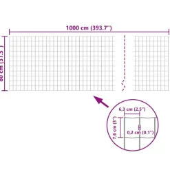 vidaXL eurohegn 10 x 0,8 m stål grøn