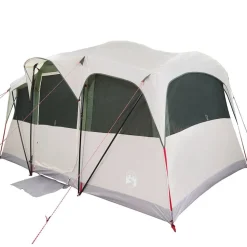 vidaXL Familietelt Hvid og grøn 435 x 255 x 216 cm Polyester og Stål