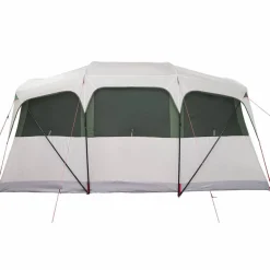 vidaXL Familietelt Hvid og grøn 435 x 255 x 216 cm Polyester og Stål