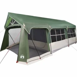 vidaXL Familietelt med tag Grøn og Hvid 620 x 322 x 240 cm Polyester