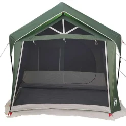 vidaXL Familietelt med tag Grøn og Hvid 620 x 322 x 240 cm Polyester