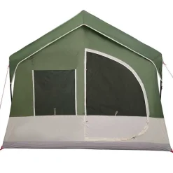 vidaXL Familietelt med tag Grøn og Hvid 620 x 322 x 240 cm Polyester