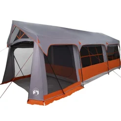 vidaXL Familietelt med tag Grå og orange 620 x 322 x 240 cm Polyester