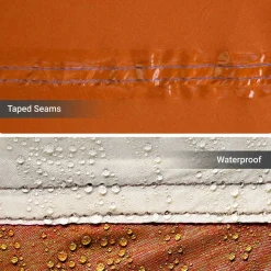 vidaXL Familietelt med tag Grå og orange 620 x 322 x 240 cm Polyester