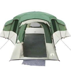vidaXL Familietelt med tag med opbevaring Grøn 762 x 655 x 218 cm taft