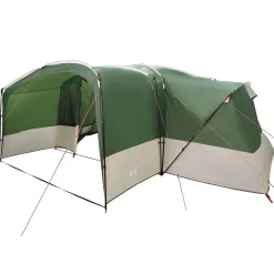 vidaXL Familietelt 12-personer med tag Grøn og Hvid 760 x 645 x 230 cm