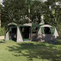 vidaXL Familietelt til 20 personer Grøn og Hvid 745 x 700 x 217 cm