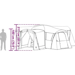 vidaXL Familietelt til 20 personer Grøn og Hvid 745 x 700 x 217 cm