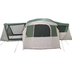 vidaXL Familietelt til 20 personer Grøn og Hvid 745 x 700 x 217 cm