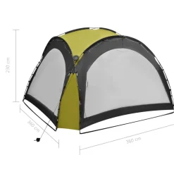 vidaXL festtelt med LED og 4 sidevægge 3,6x3,6x2,3 m blå