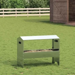 vidaXL Fodertrug til husdyr Sølv 79 x 35 x 62 cm Galvaniseret stål