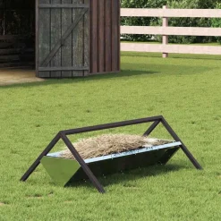 vidaXL Fodertrug til husdyr Sølv 111 x 76 x 38 cm Galvaniseret stål