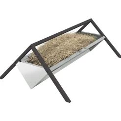 vidaXL Fodertrug til husdyr Sølv 111 x 76 x 38 cm Galvaniseret stål