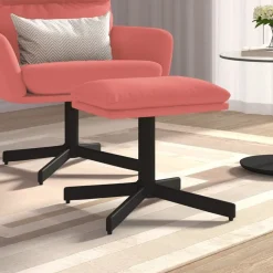 vidaXL fodskammel 60x60x36 cm fløjl lyserød