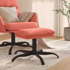 vidaXL fodskammel 60x60x36 cm fløjl lyserød