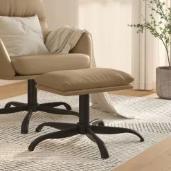 vidaXL fodskammel 60x60x36 cm kunstlæder cappuccino