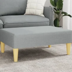 vidaXL fodskammel 77x55x31 cm stof lysegrå