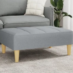 vidaXL fodskammel 77x55x31 cm stof lysegrå