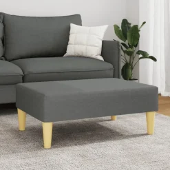 vidaXL fodskammel 77x55x31 cm stof mørkegrå