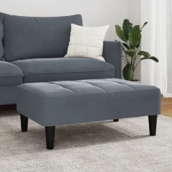 vidaXL fodskammel 77x55x31 cm velour mørkegrå