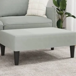 vidaXL fodskammel 77x55x31 cm velour lysegrå