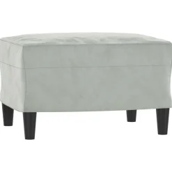 vidaXL fodskammel 60x50x41 cm velour lysegrå