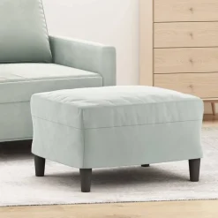 vidaXL fodskammel 60x50x41 cm velour lysegrå