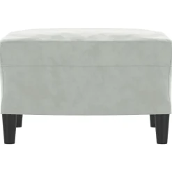vidaXL fodskammel 60x50x41 cm velour lysegrå
