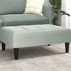 vidaXL fodskammel 77x55x31 cm velour lysegrå